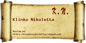 Klinko Nikoletta névjegykártya