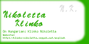 nikoletta klinko business card